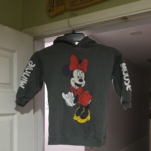 Minnie Mouse Kids Hoodie/Dress - Gray with Red Accents